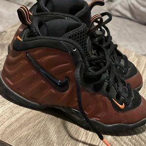 Nike Foamposite Nicks Copper/black/orange children size 11c (used)